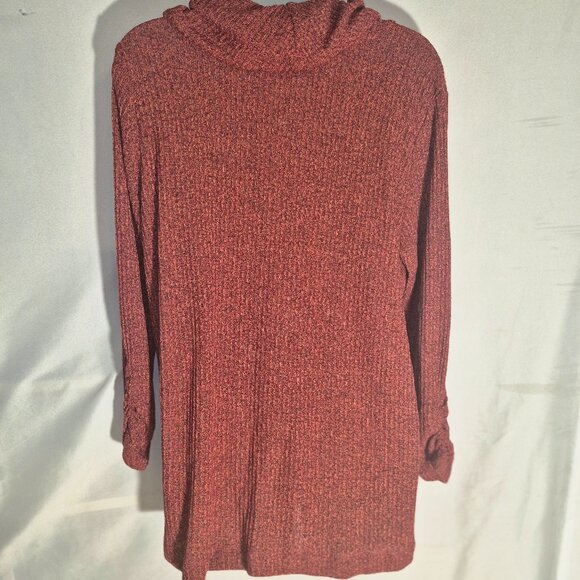 RAFAELLA Cowl Neck sweater top, burnt orange and pink blend, in size Large - Picture 14 of 16